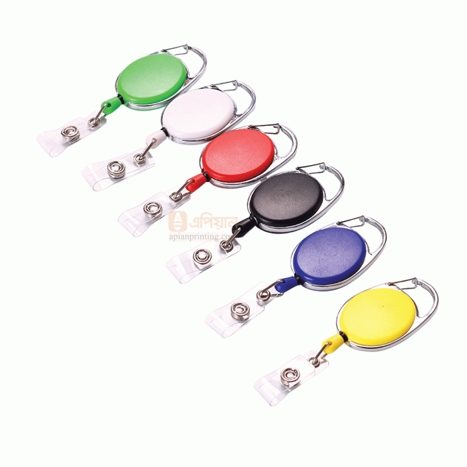Oval Shape Retractable badge reel for ID card holder_All basic Color_apian printing supplies