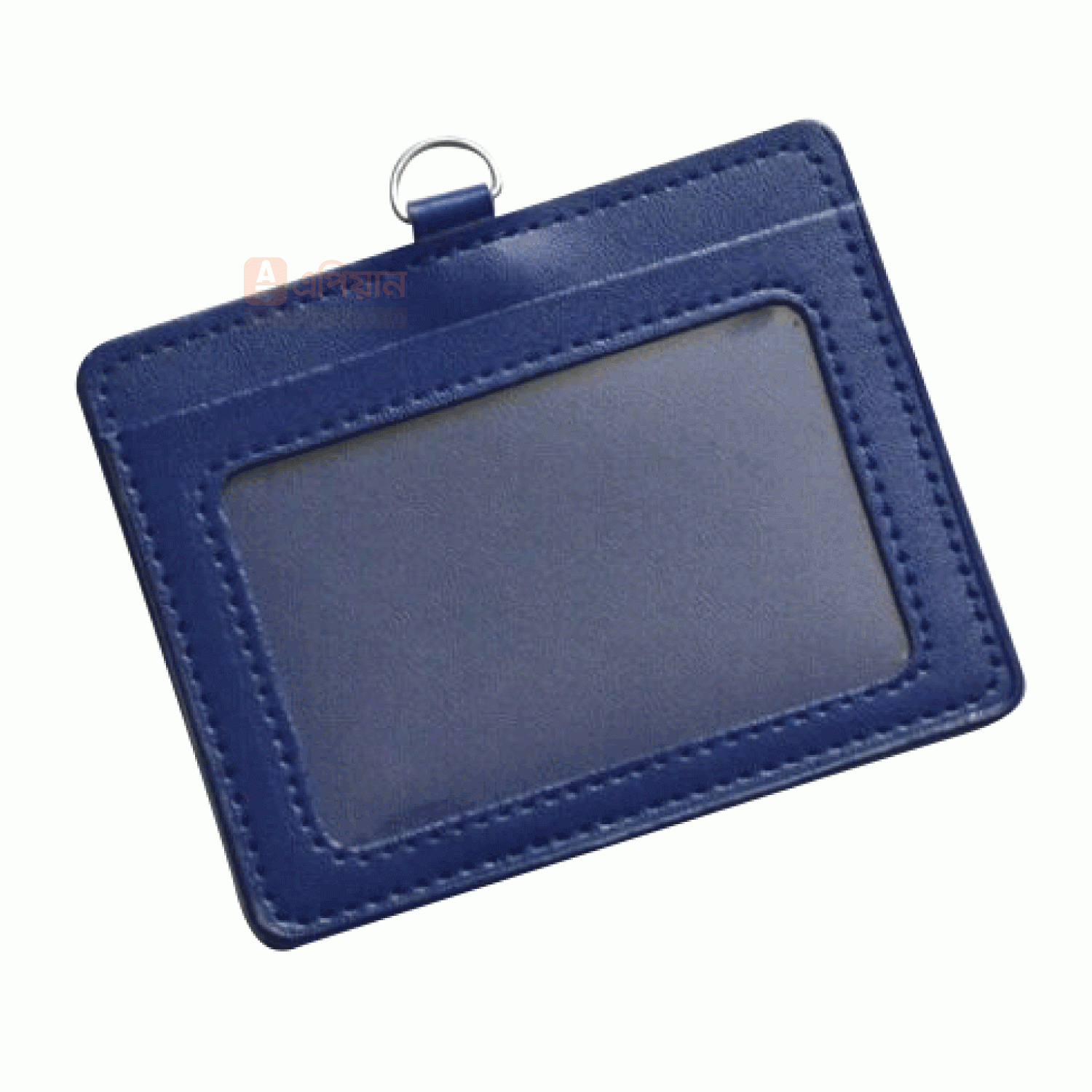 good quality cheap price horizontal PU Leather badge holder_dark blue Color