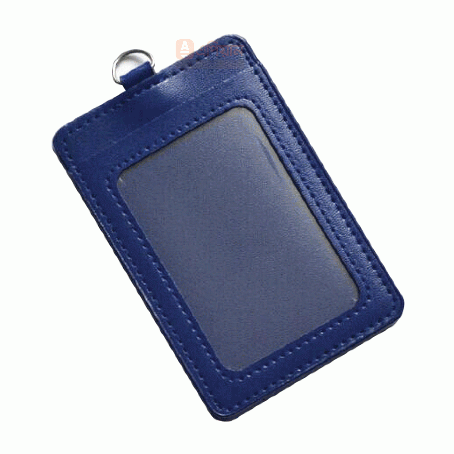 good quality cheap price vertical PU Leather badge holder_dark blue Color